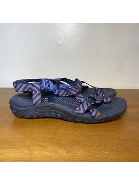 Skechers Women’s Size 4 Reggae Sport Sandals Strappy Navy Blue Orange Outdoor